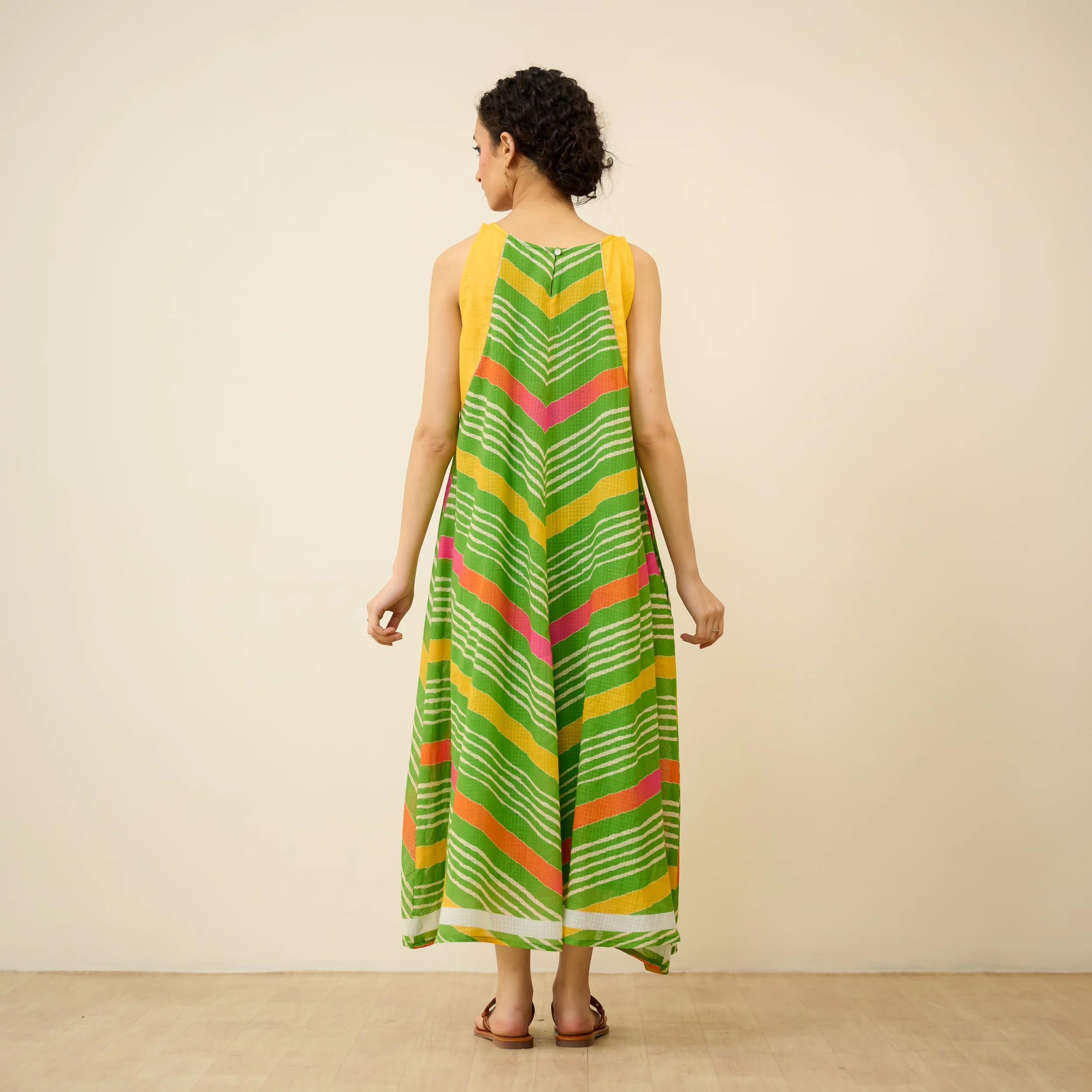 Sawan Leheriya Kota Doria Cotton Dress - Multicolour - Image 7