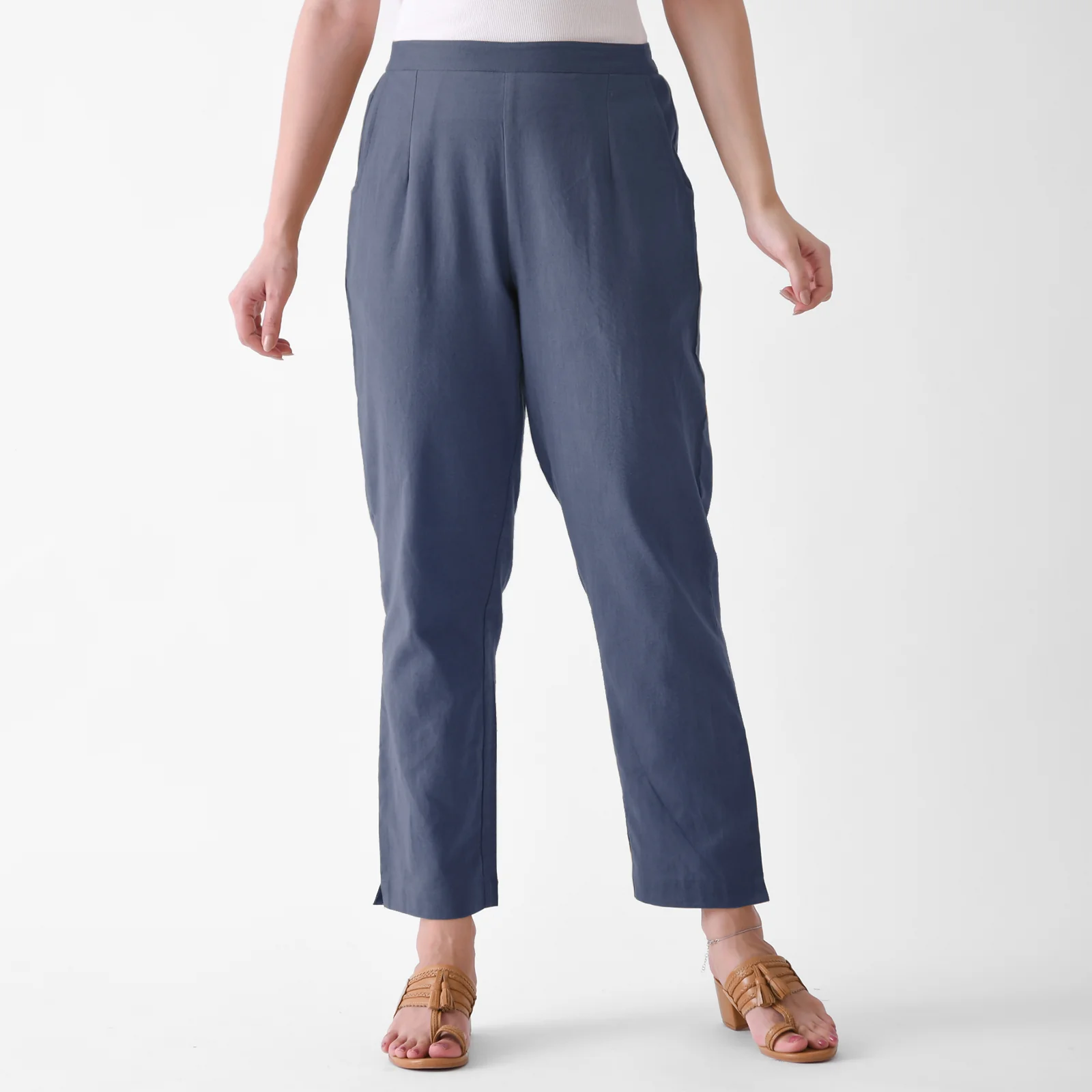 Slate Grey Cotton AMPM Pants - Image 7