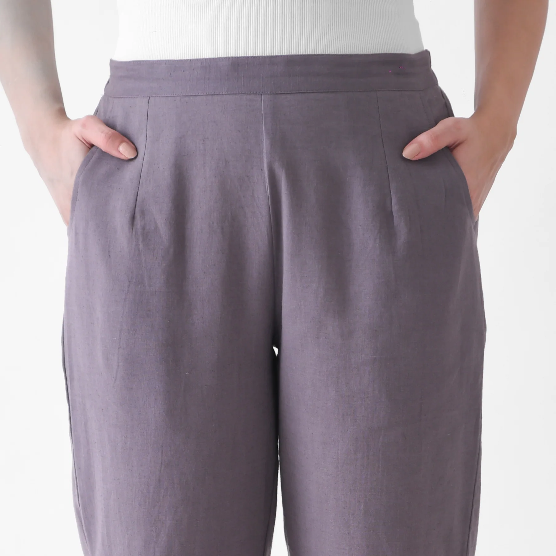 Steel Grey Cotton AMPM Pants - Image 3
