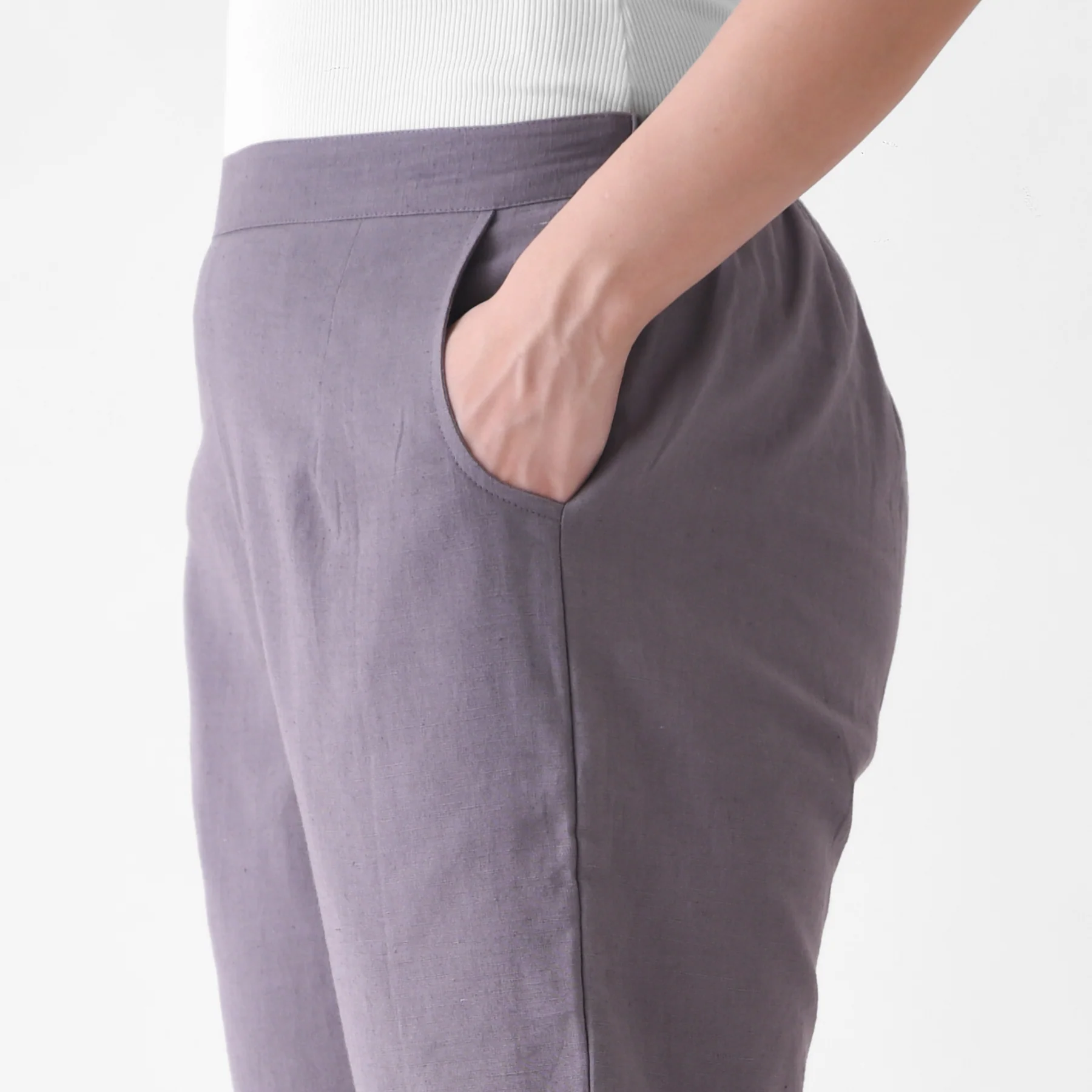 Steel Grey Cotton AMPM Pants - Image 5