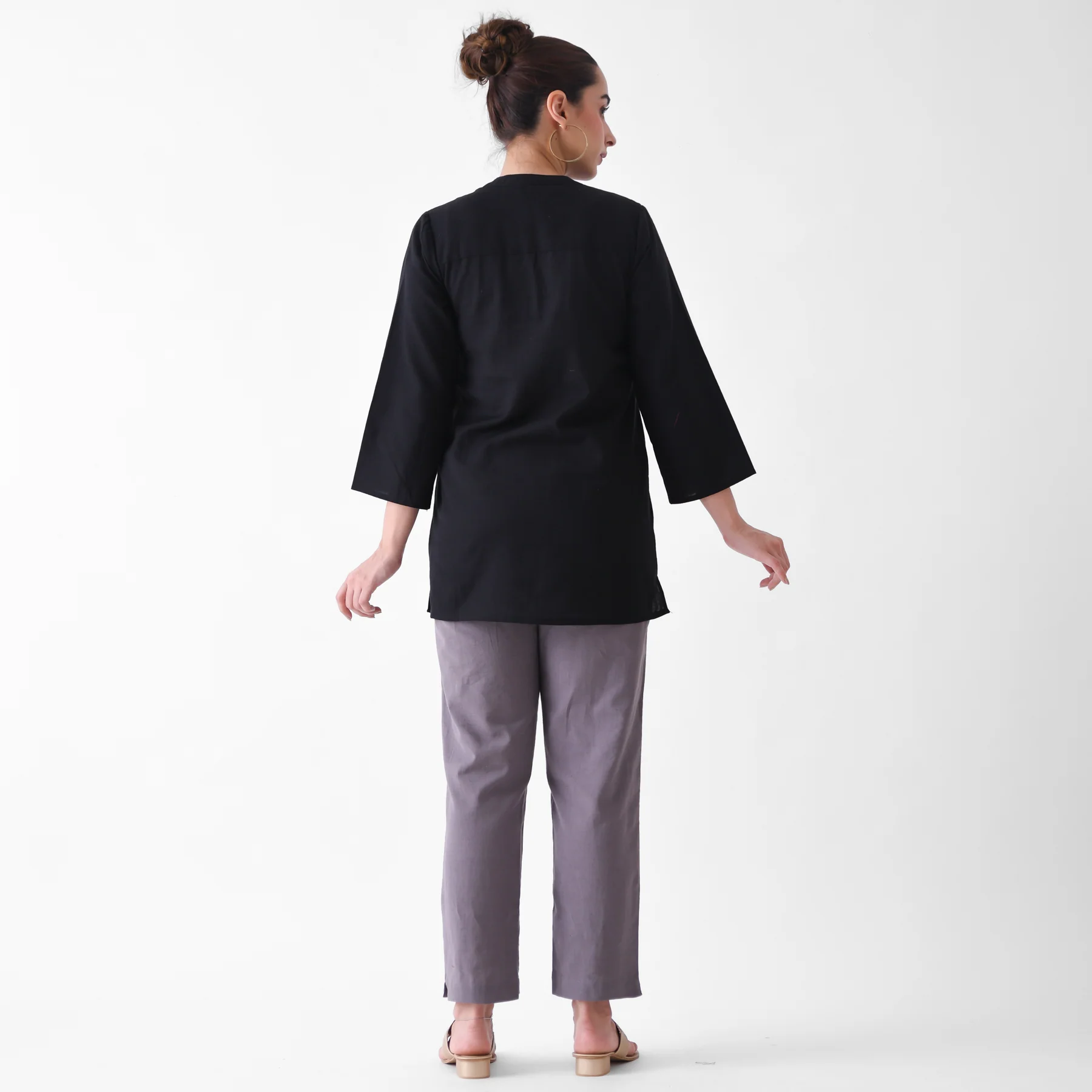 Steel Grey Cotton AMPM Pants - Image 7