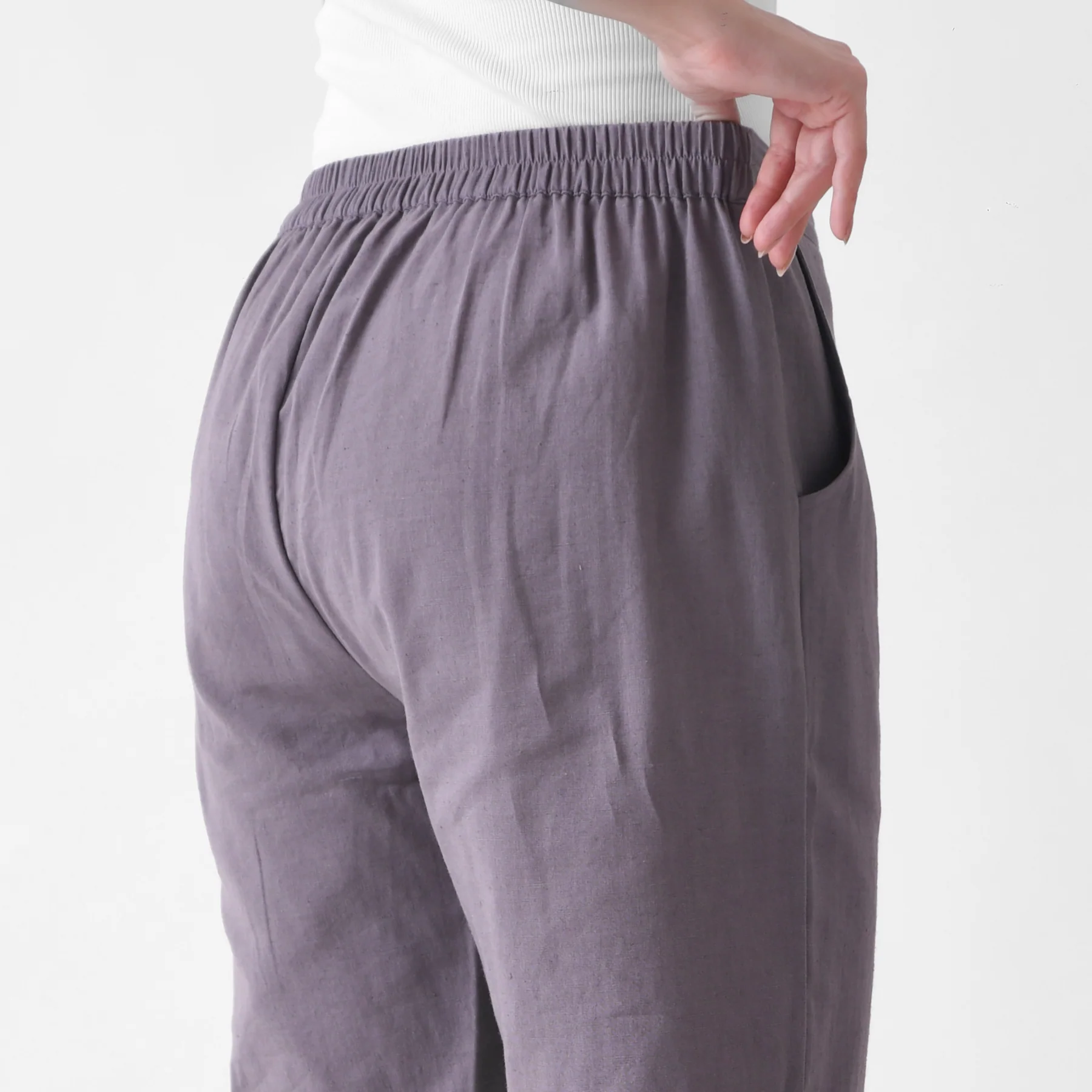 Steel Grey Cotton AMPM Pants - Image 9
