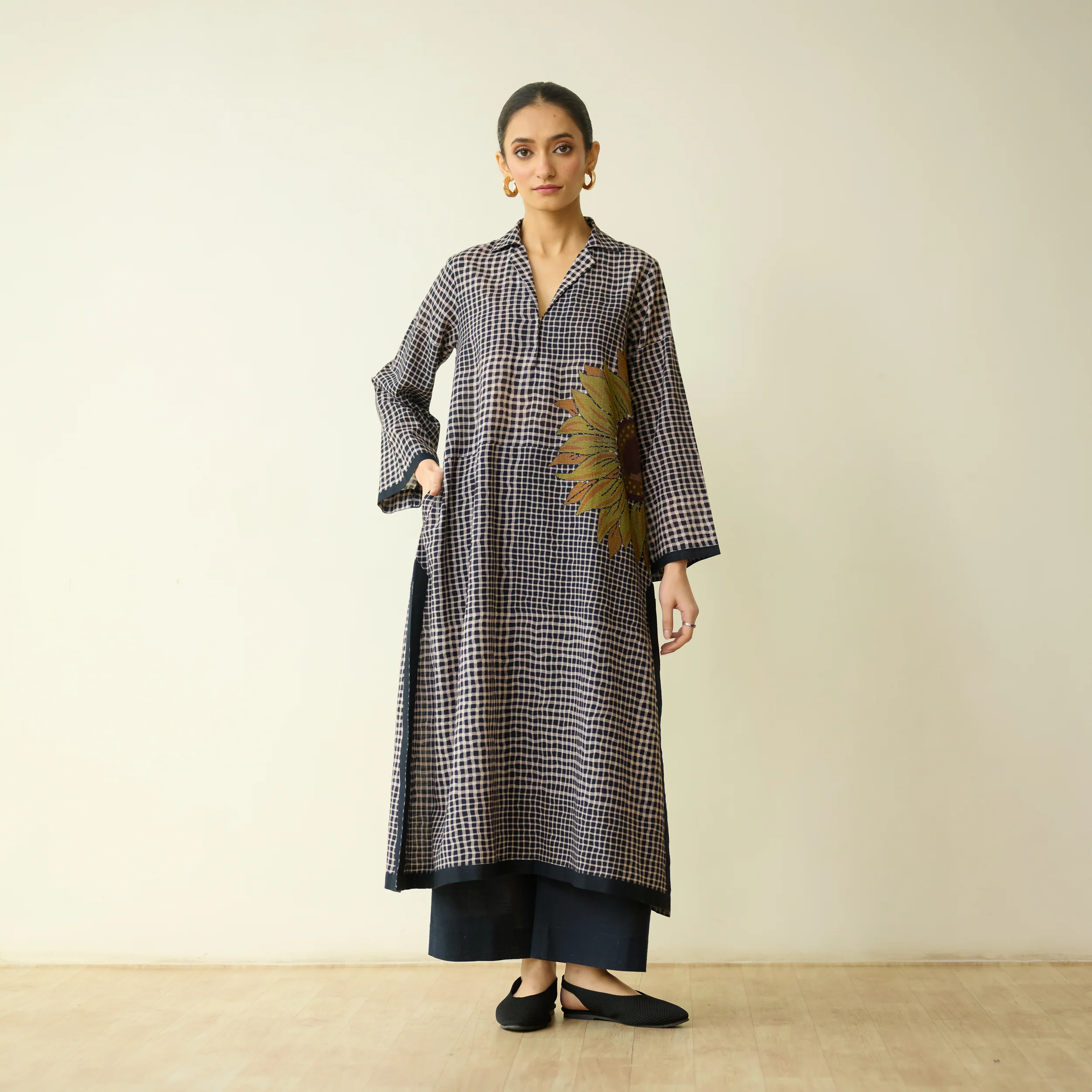 Sunday Slub Cotton Kurta - Charcoal - Image 5