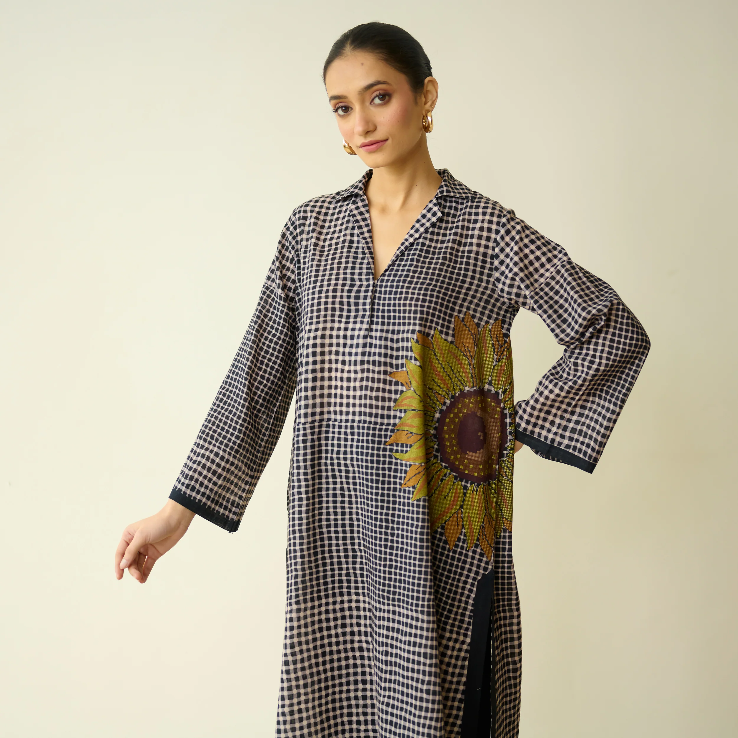 Sunday Slub Cotton Kurta - Charcoal - Image 7