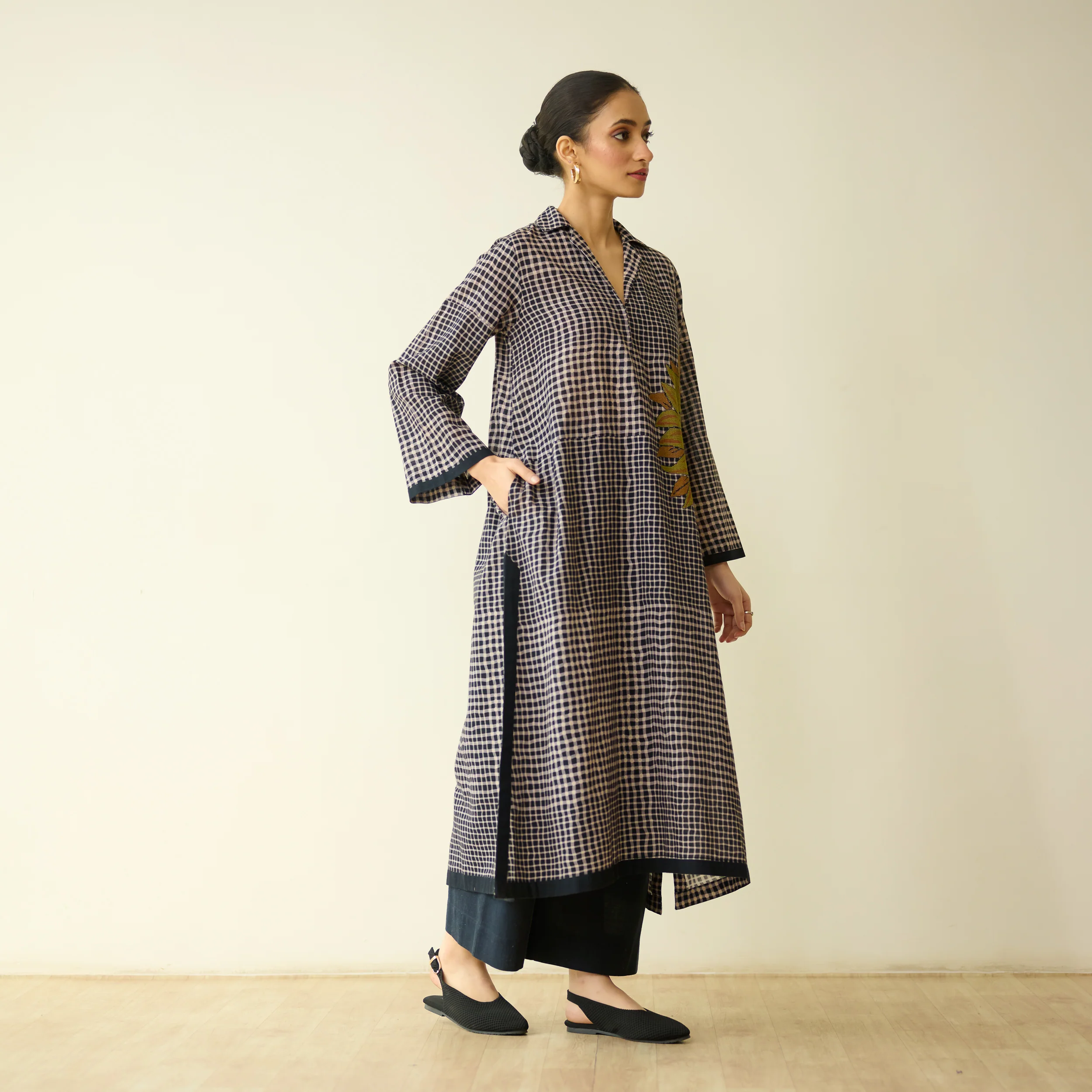Sunday Slub Cotton Kurta - Charcoal - Image 8