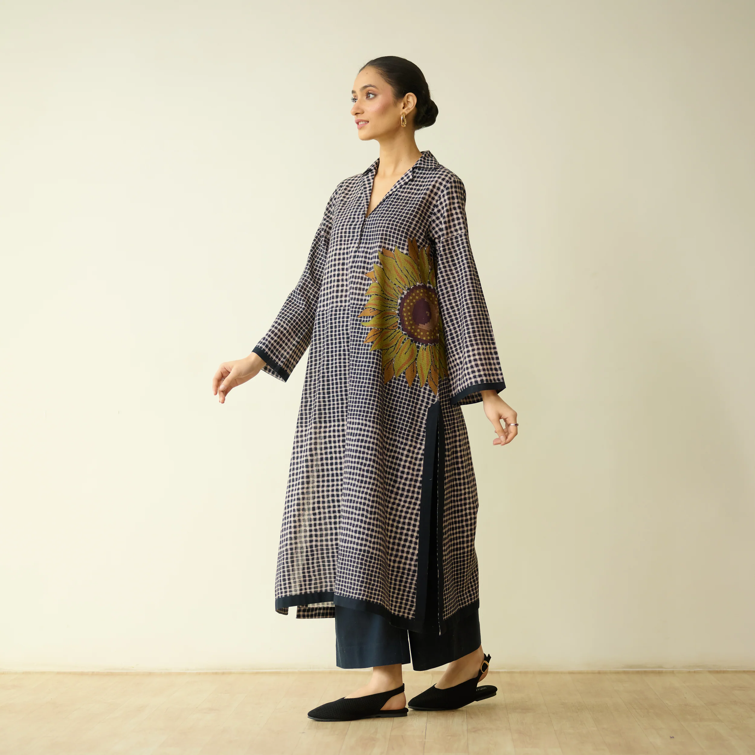 Sunday Slub Cotton Kurta - Charcoal - Image 9