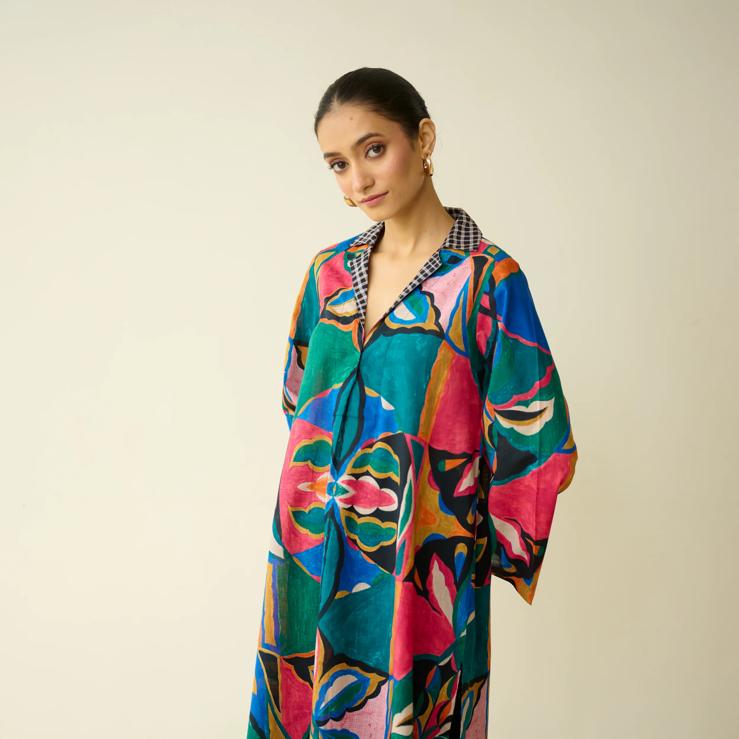 Sunday Slub Cotton Kurta - Multicolour - Image 3