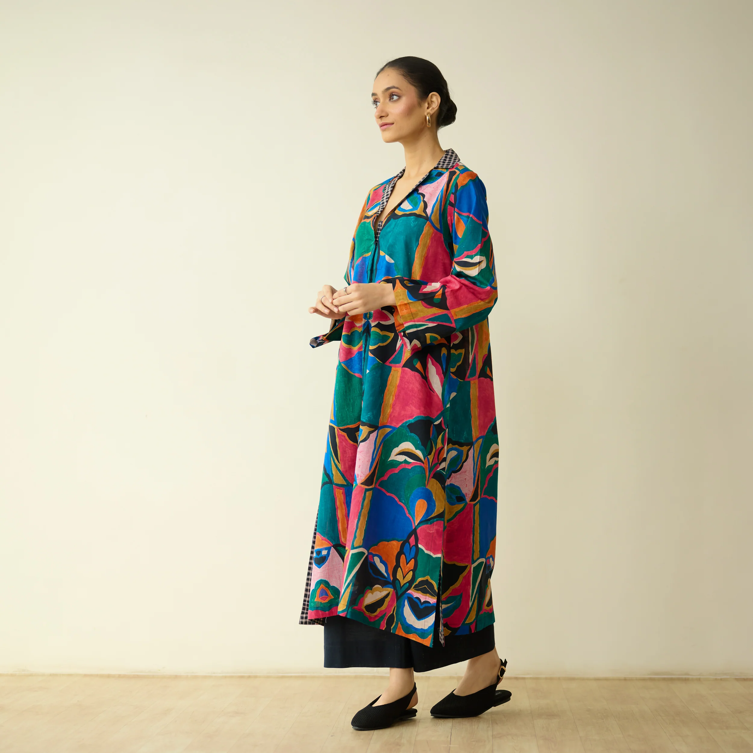 Sunday Slub Cotton Kurta - Multicolour - Image 6