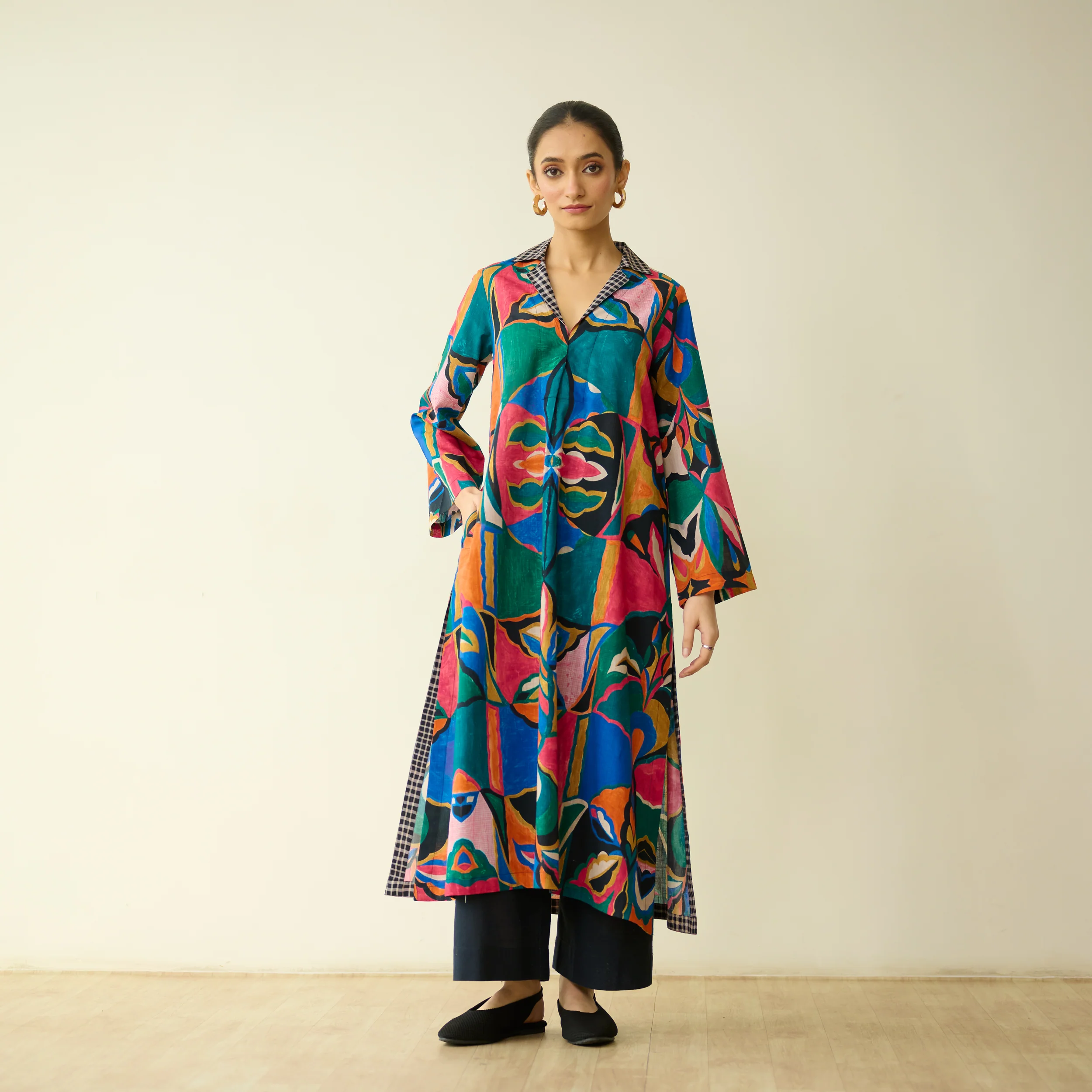 Sunday Slub Cotton Kurta - Multicolour - Image 7