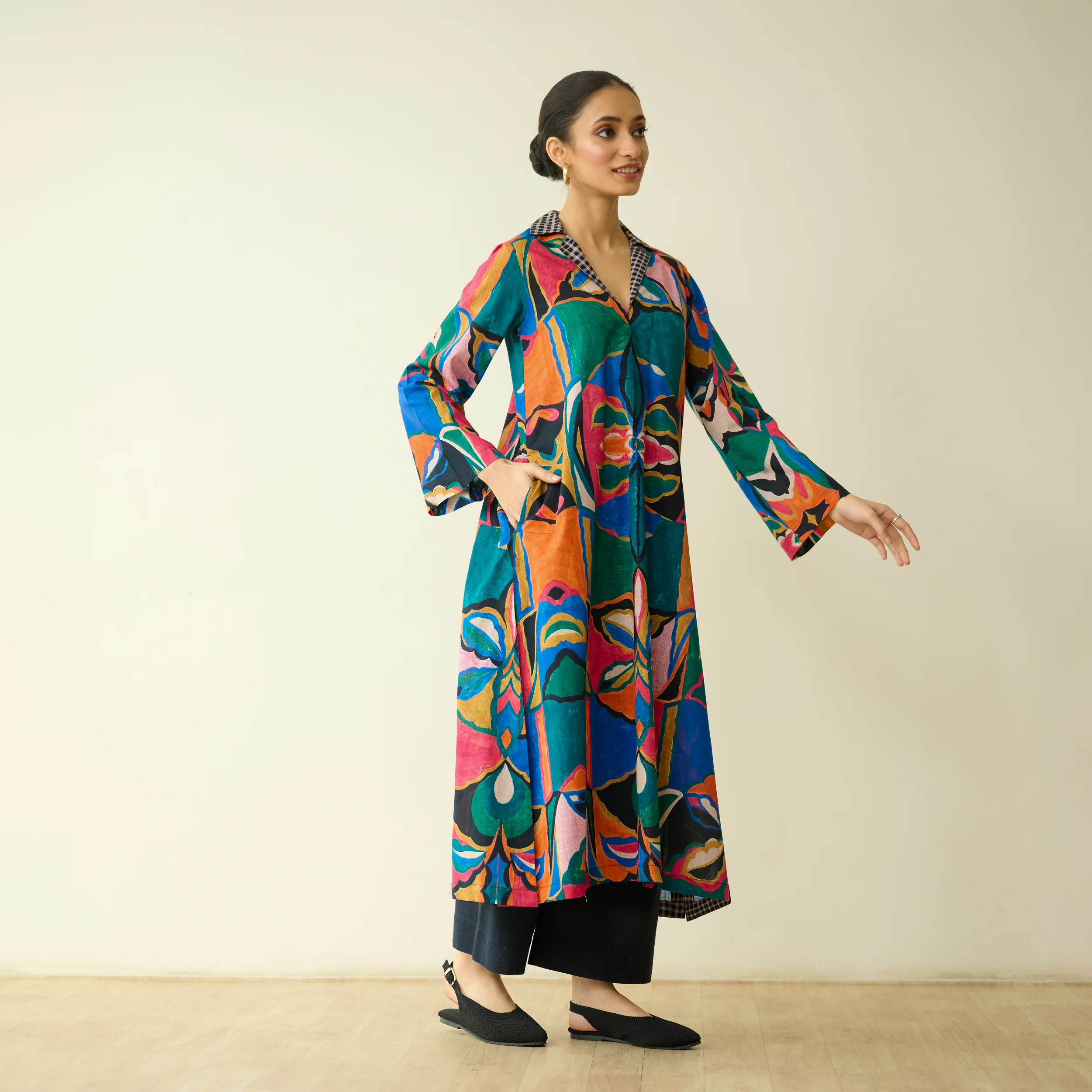 Sunday Slub Cotton Kurta - Multicolour - Image 8