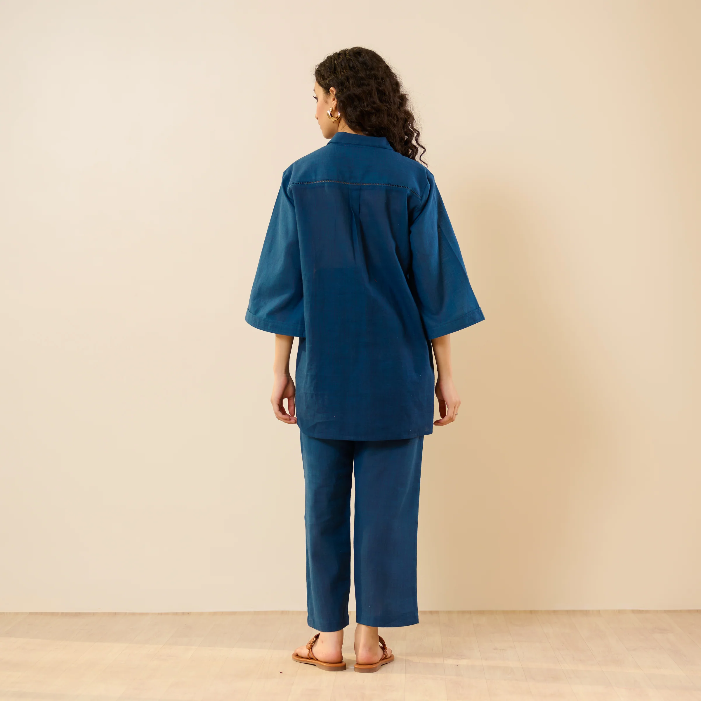 Sunflower Slub Cotton Co-ord Set - Indigo - Image 7