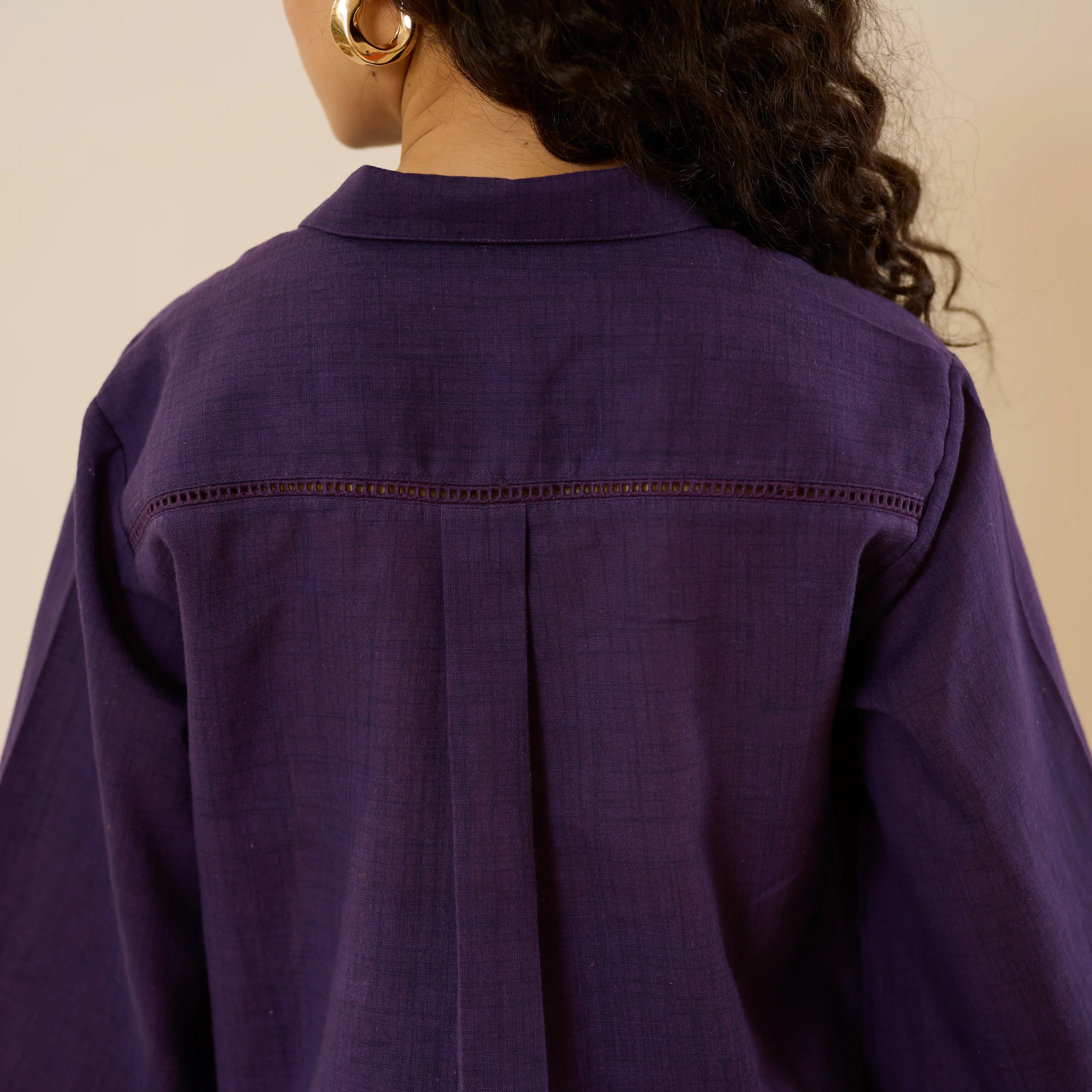 Sunflower Slub Cotton Co-ord Set - Violet - Image 4