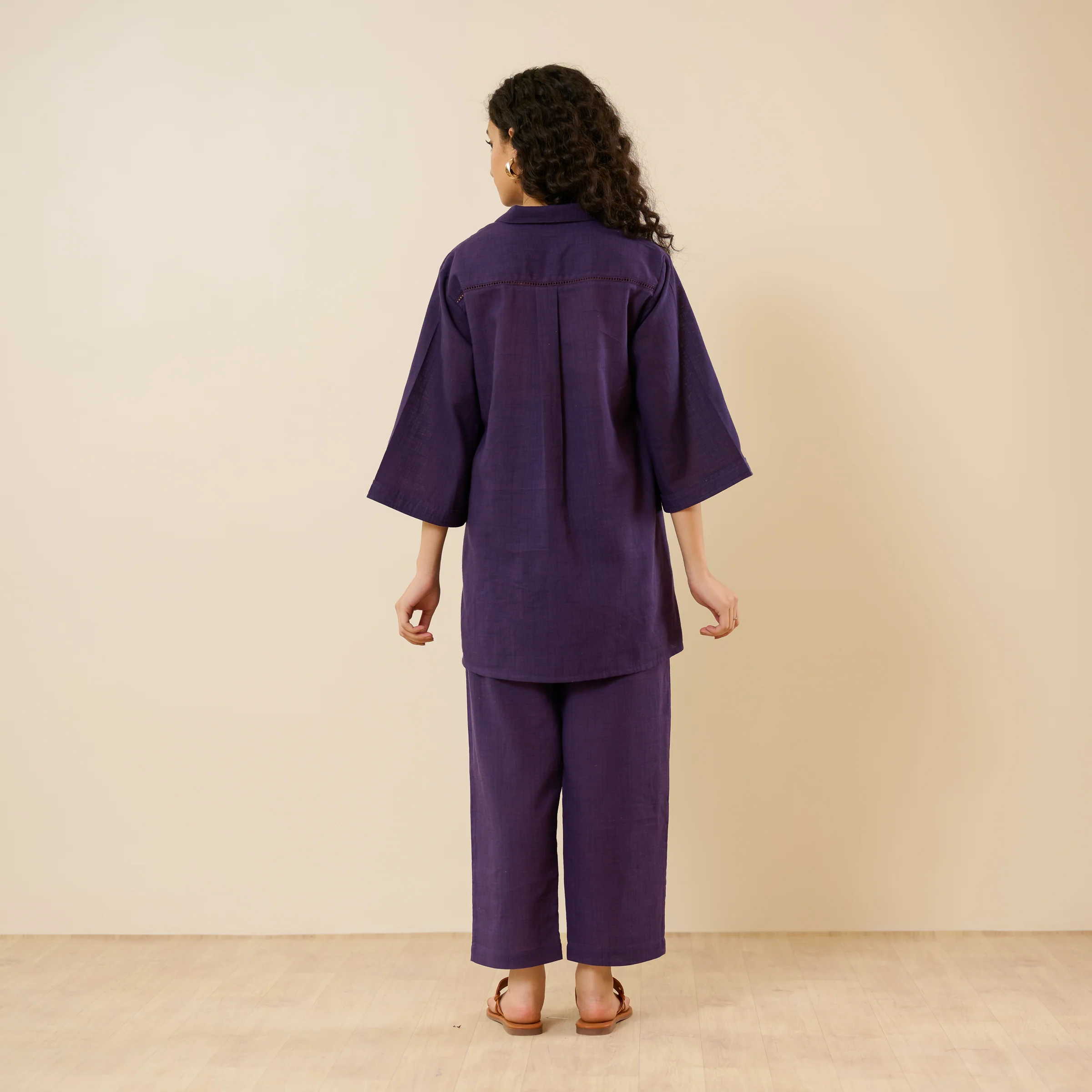 Sunflower Slub Cotton Co-ord Set - Violet - Image 7