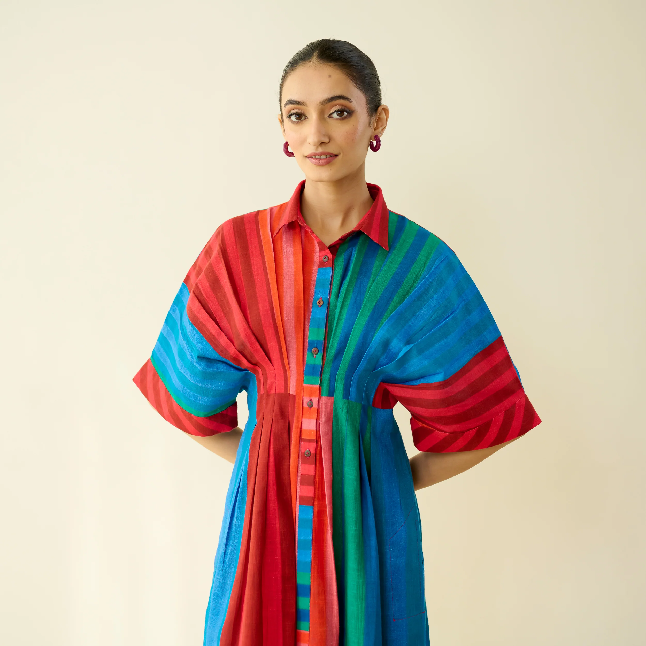 Sunset Pure Slub Cotton Dress - Multicolour - Image 3