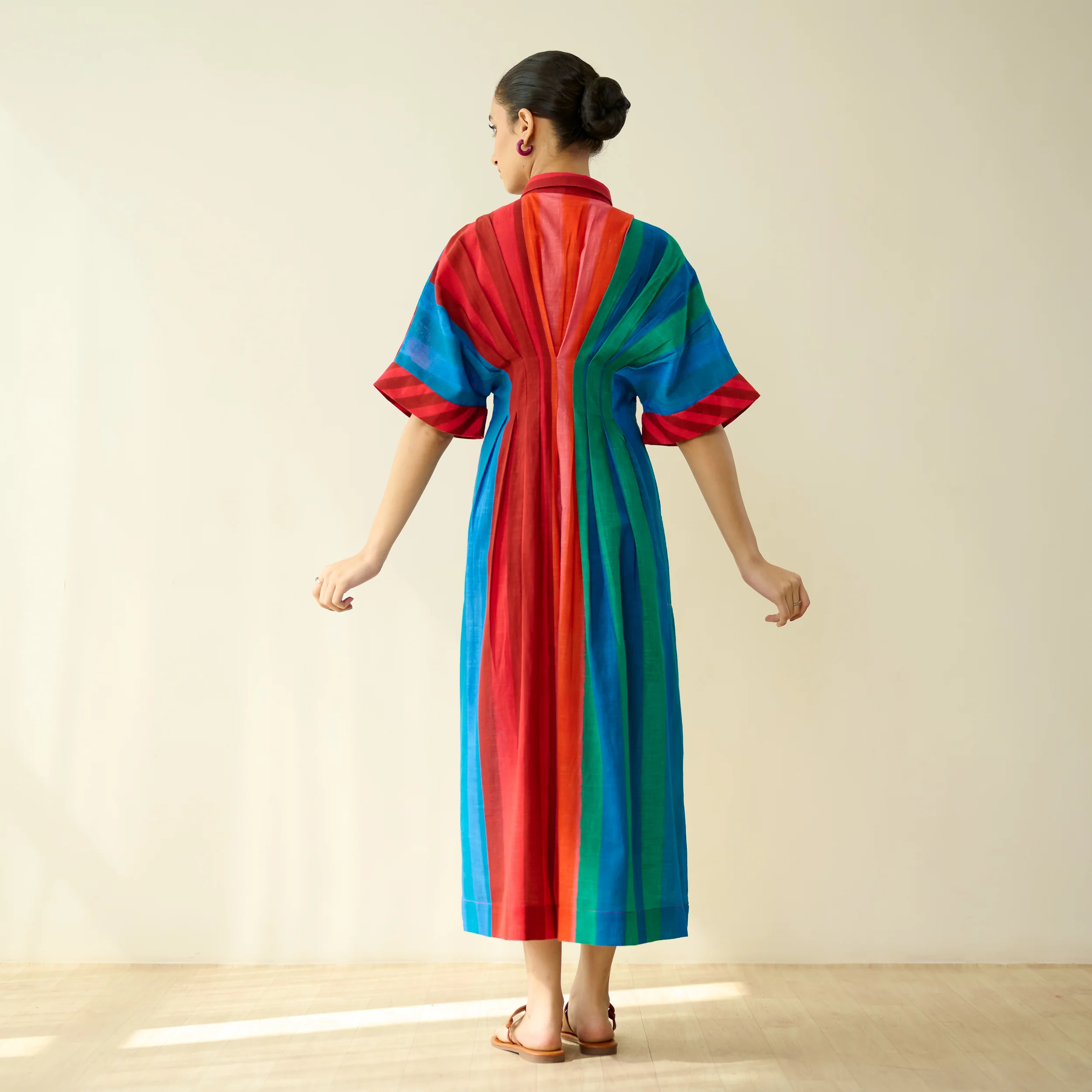 Sunset Pure Slub Cotton Dress - Multicolour - Image 4