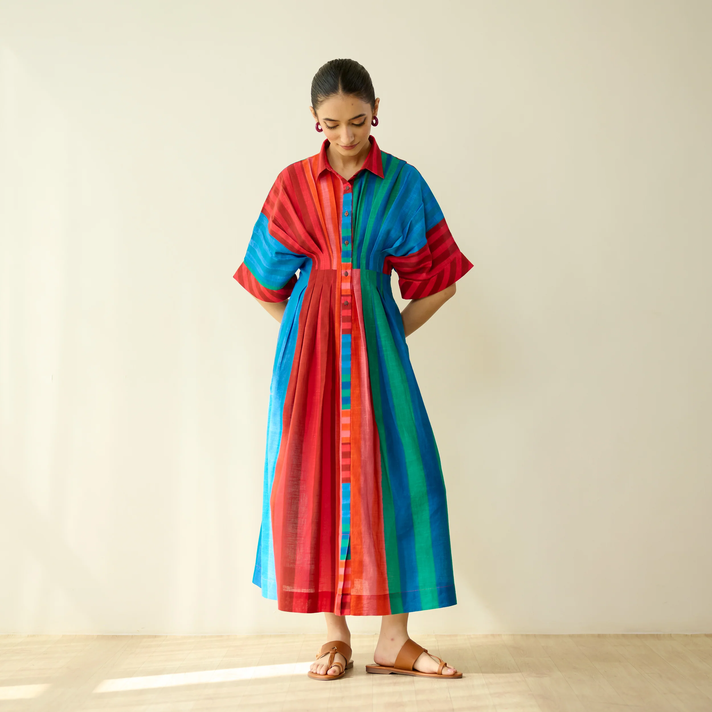 Sunset Pure Slub Cotton Dress - Multicolour - Image 5