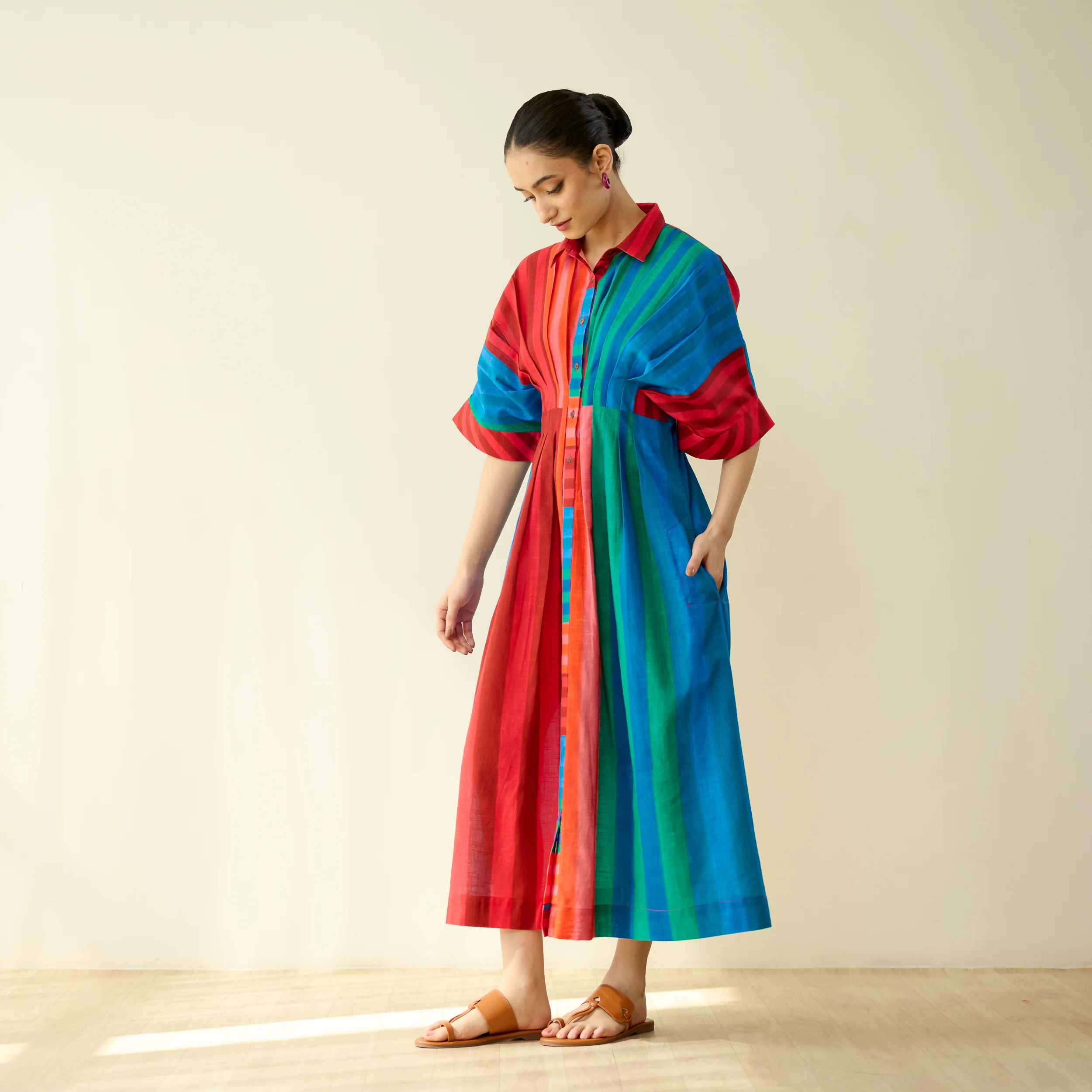 Sunset Pure Slub Cotton Dress - Multicolour - Image 6