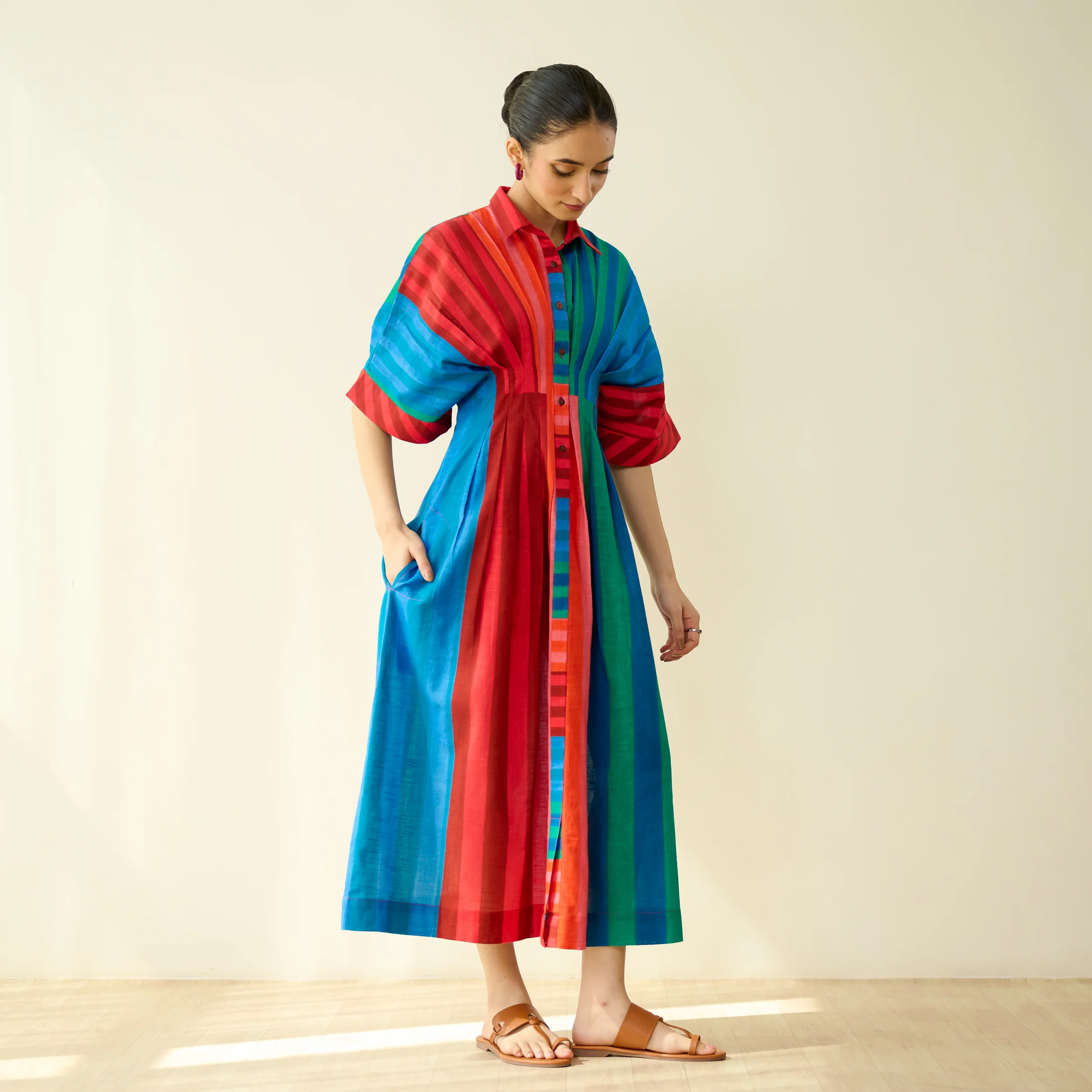 Sunset Pure Slub Cotton Dress - Multicolour - Image 7