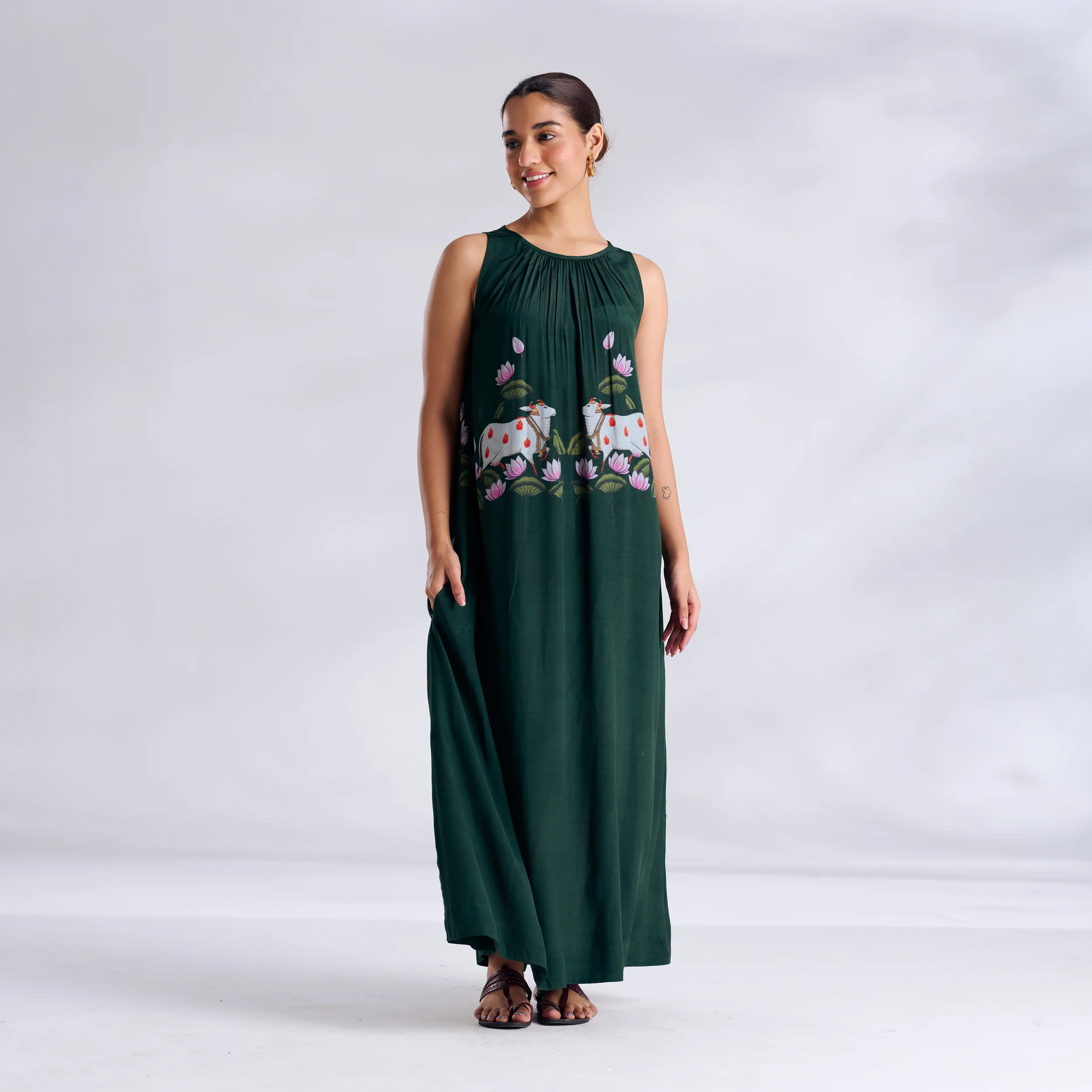 Surbhi Shantoon Maxi Dress - Emerald Green - Image 3