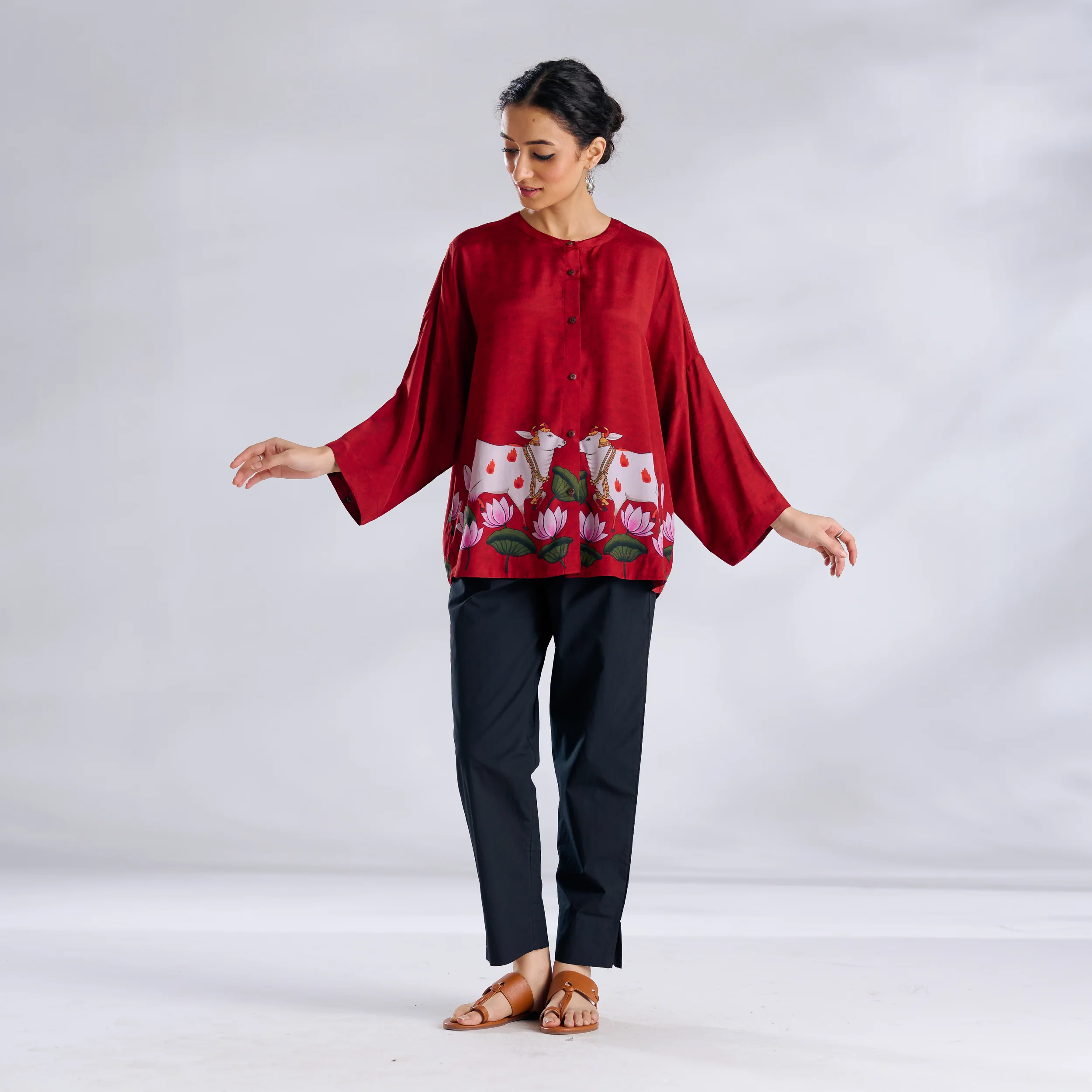 Surbhi Shantoon Shirt - Blood Red - Image 3