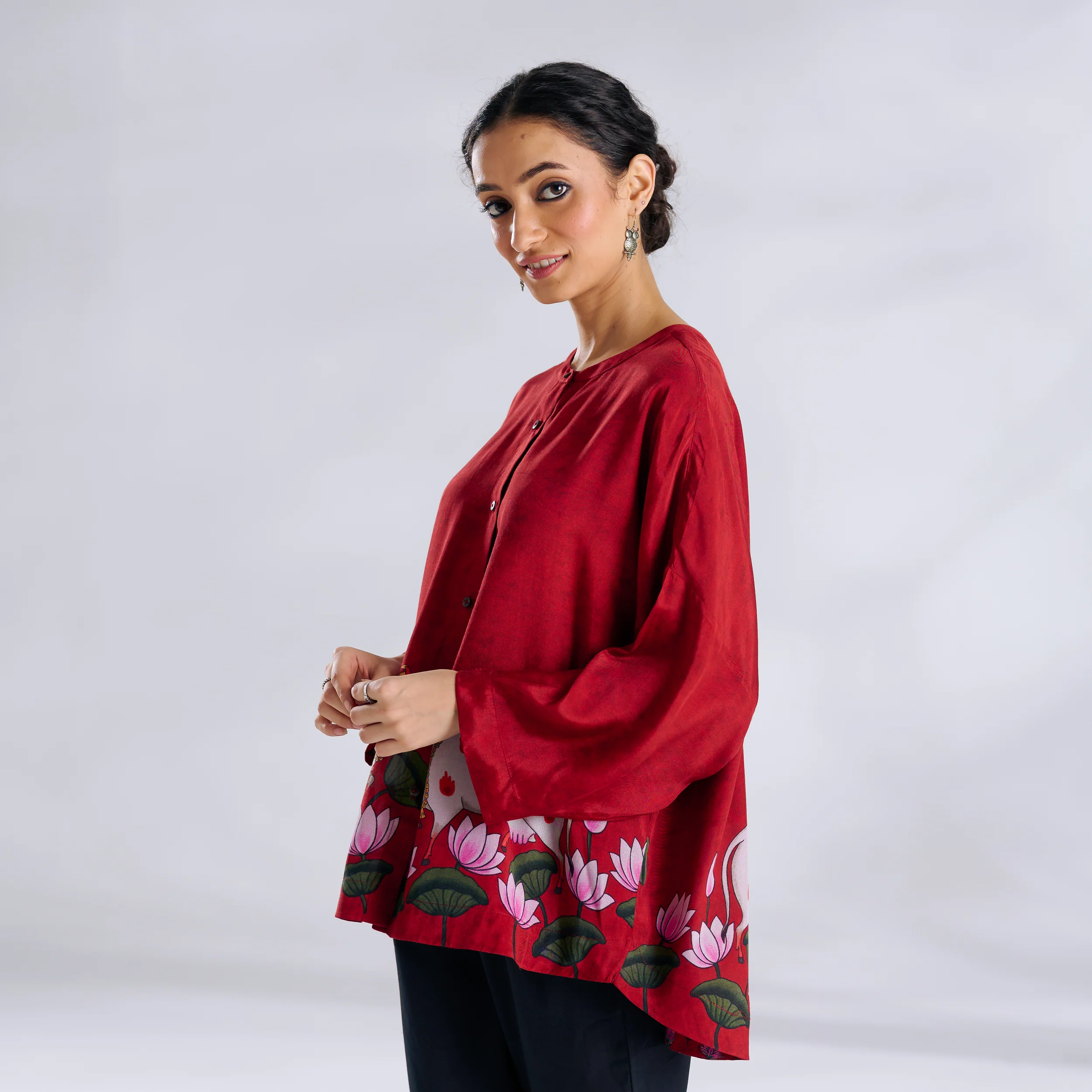 Surbhi Shantoon Shirt - Blood Red - Image 7