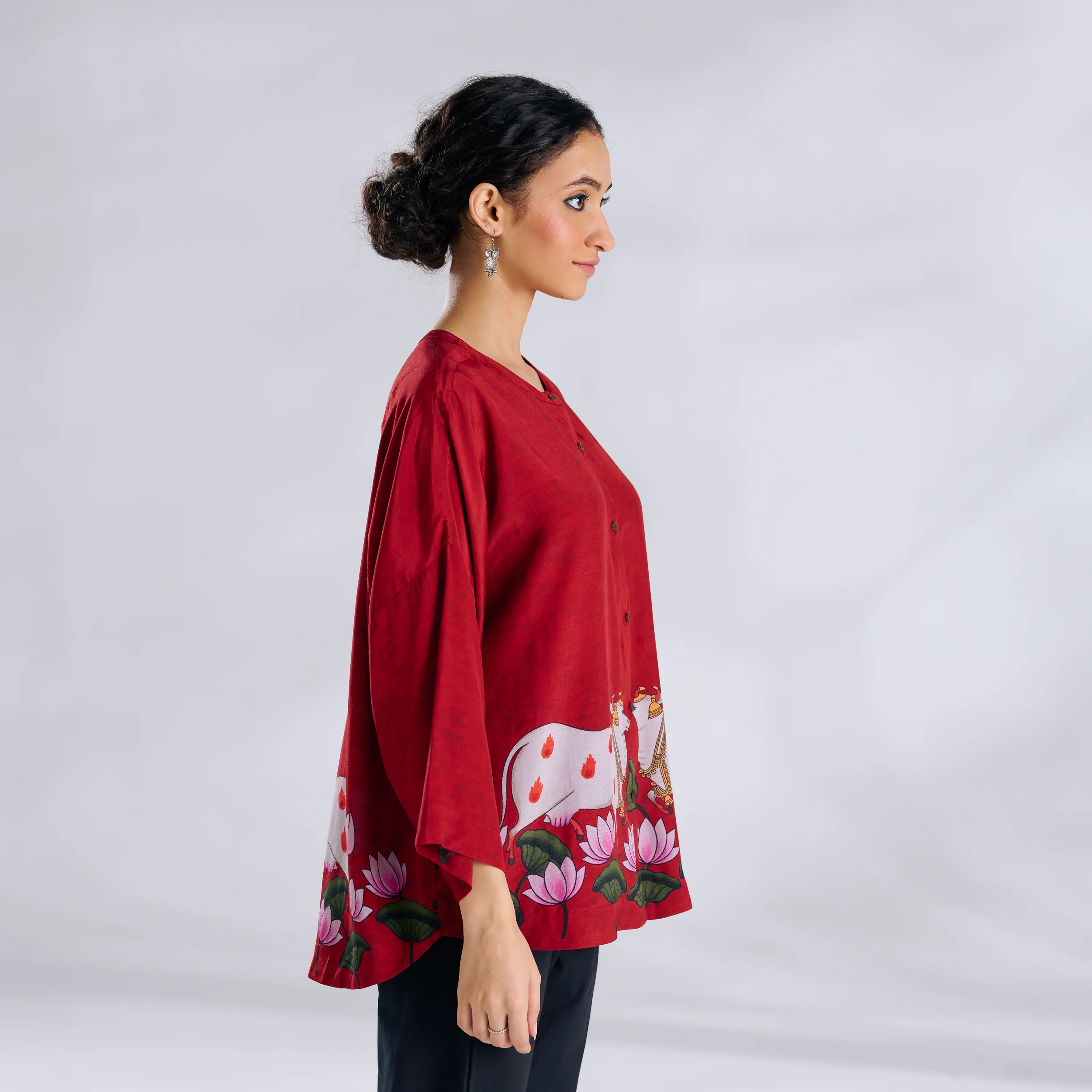 Surbhi Shantoon Shirt - Blood Red - Image 8