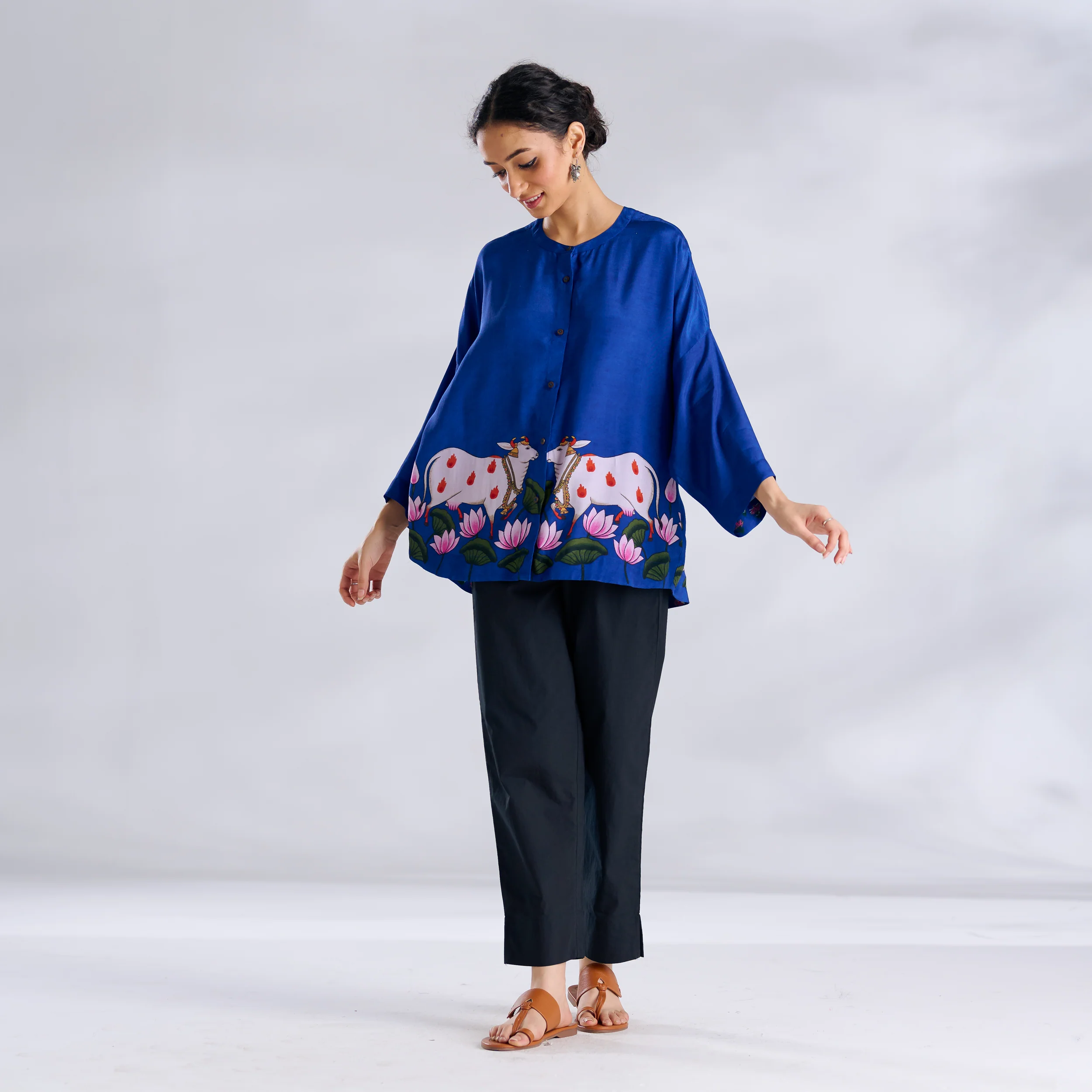 Surbhi Shantoon Shirt - Royal Blue - Image 3