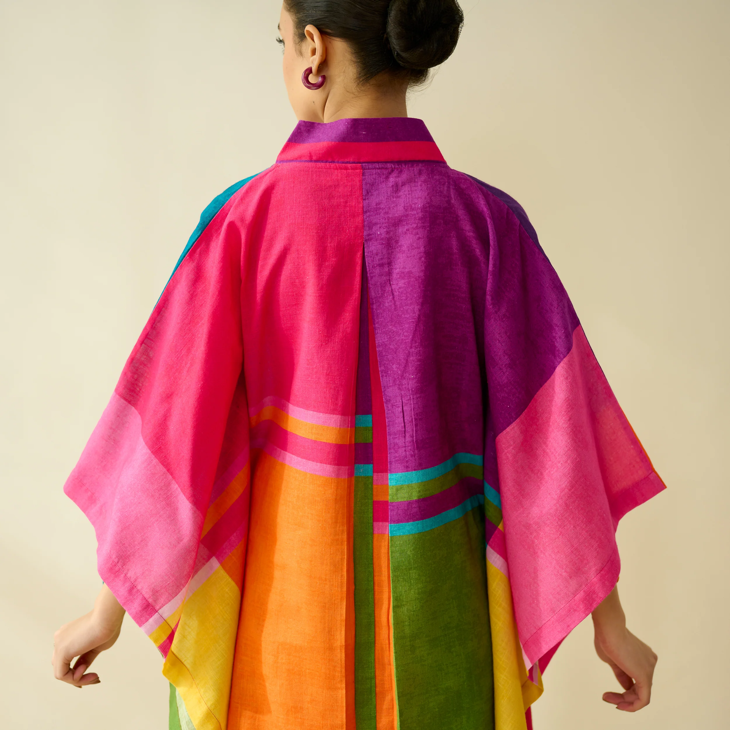 Twirlpop Pure Slub Cotton Kaftan Co-ord Set - Multicolour - Image 8