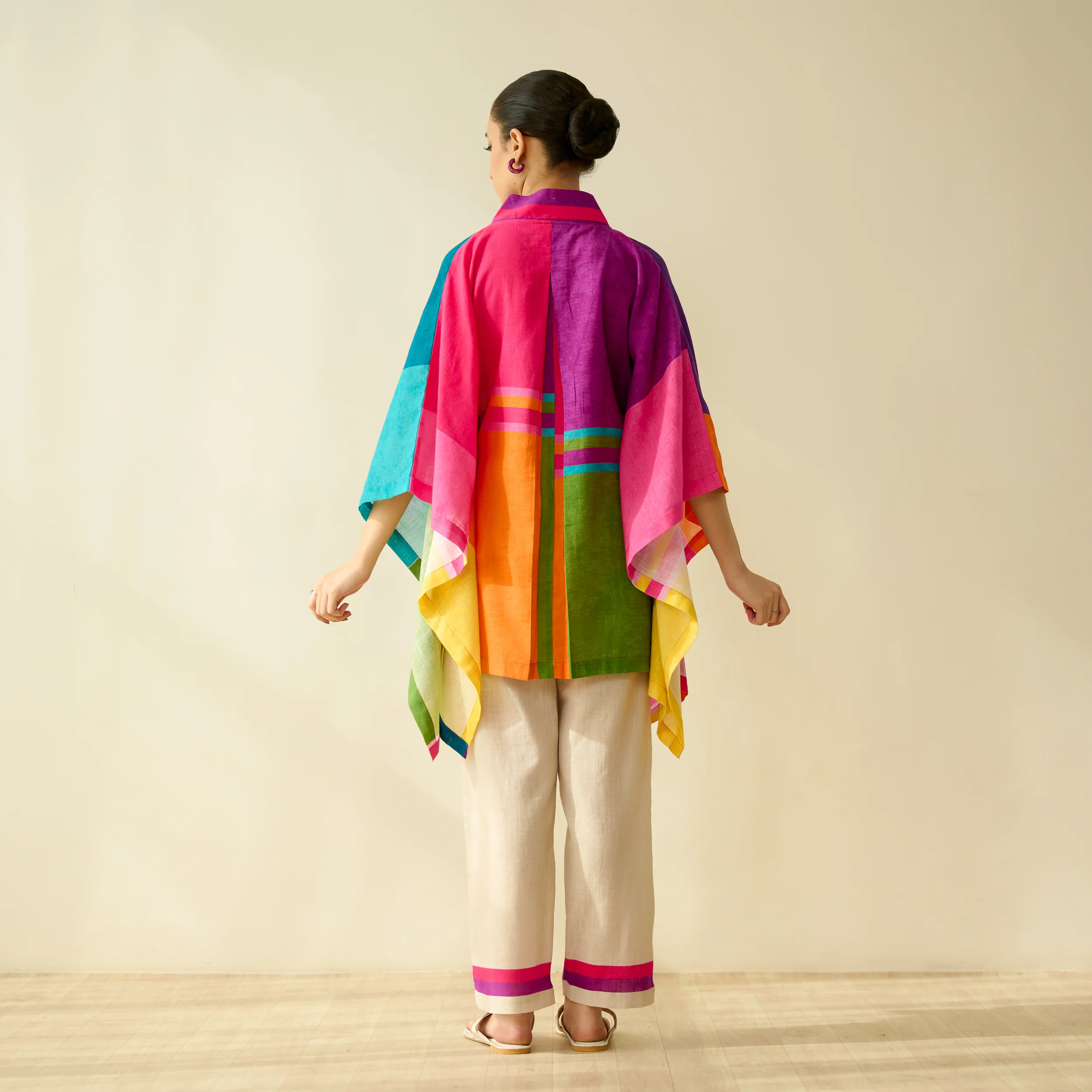 Twirlpop Pure Slub Cotton Kaftan Co-ord Set - Multicolour - Image 9