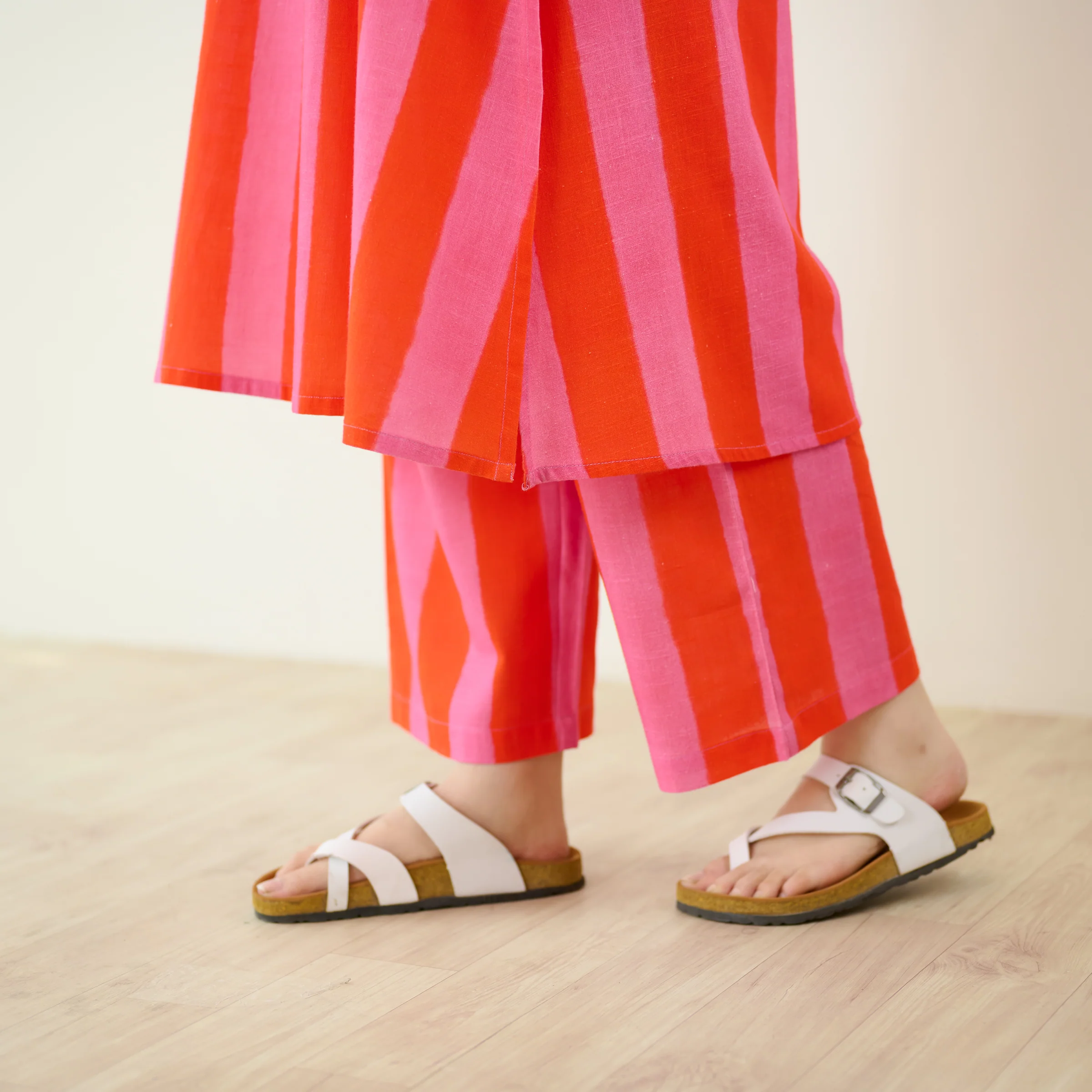 Verandah Striped Kurta Set - Hot Pink - Image 8
