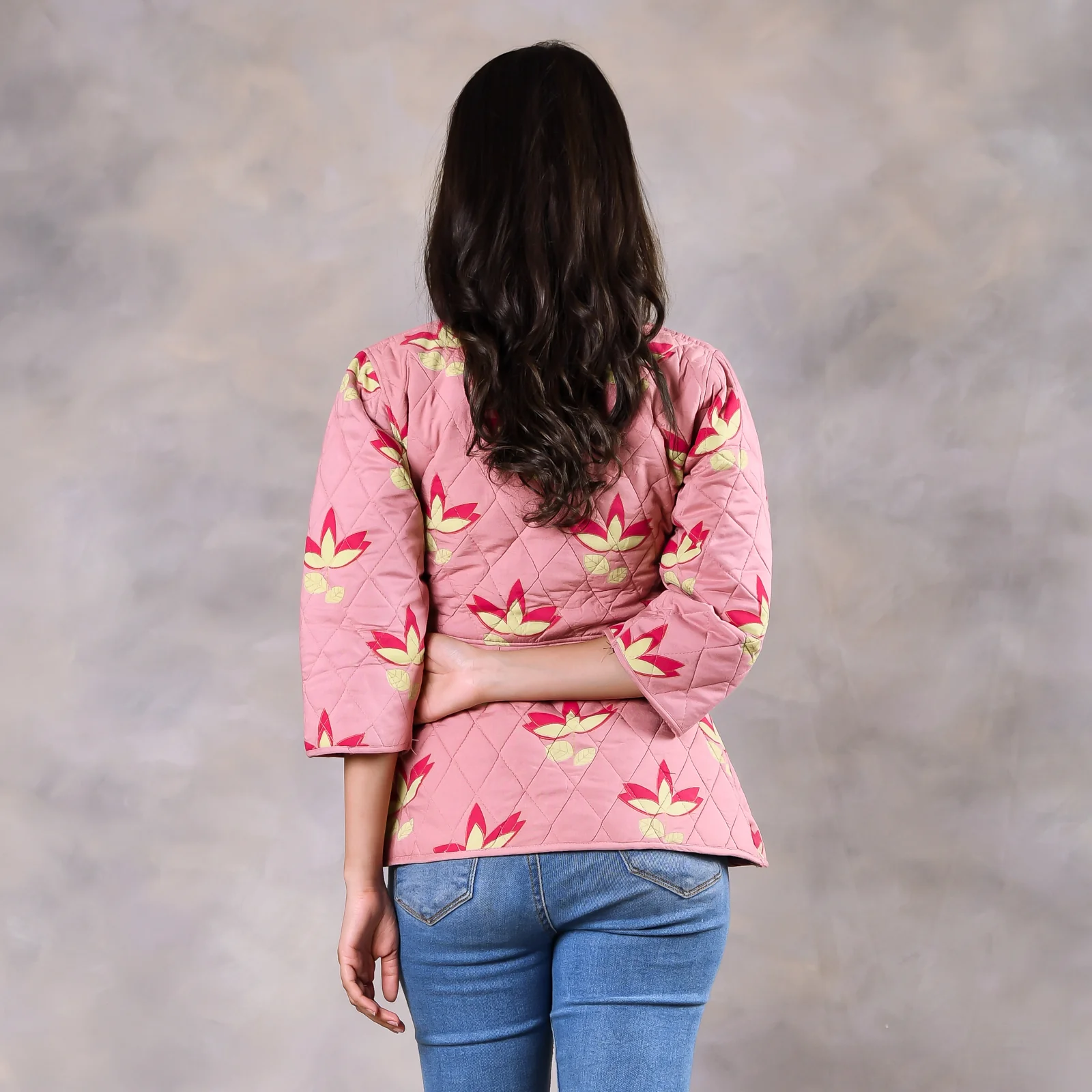 Water Lily Baby Pink Quilted Jacket - Image 5