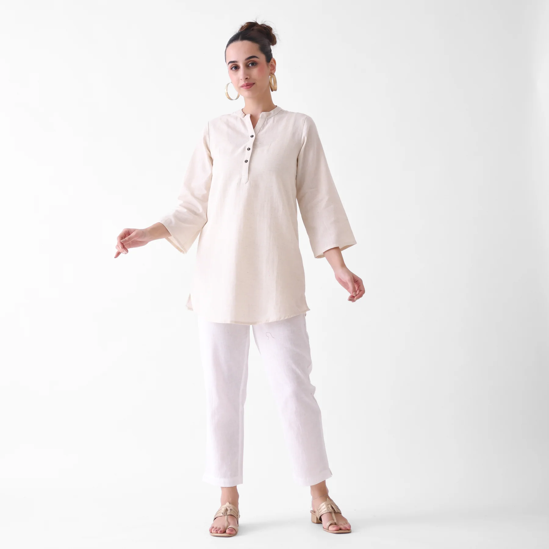 White Cotton AMPM Pants - Image 7