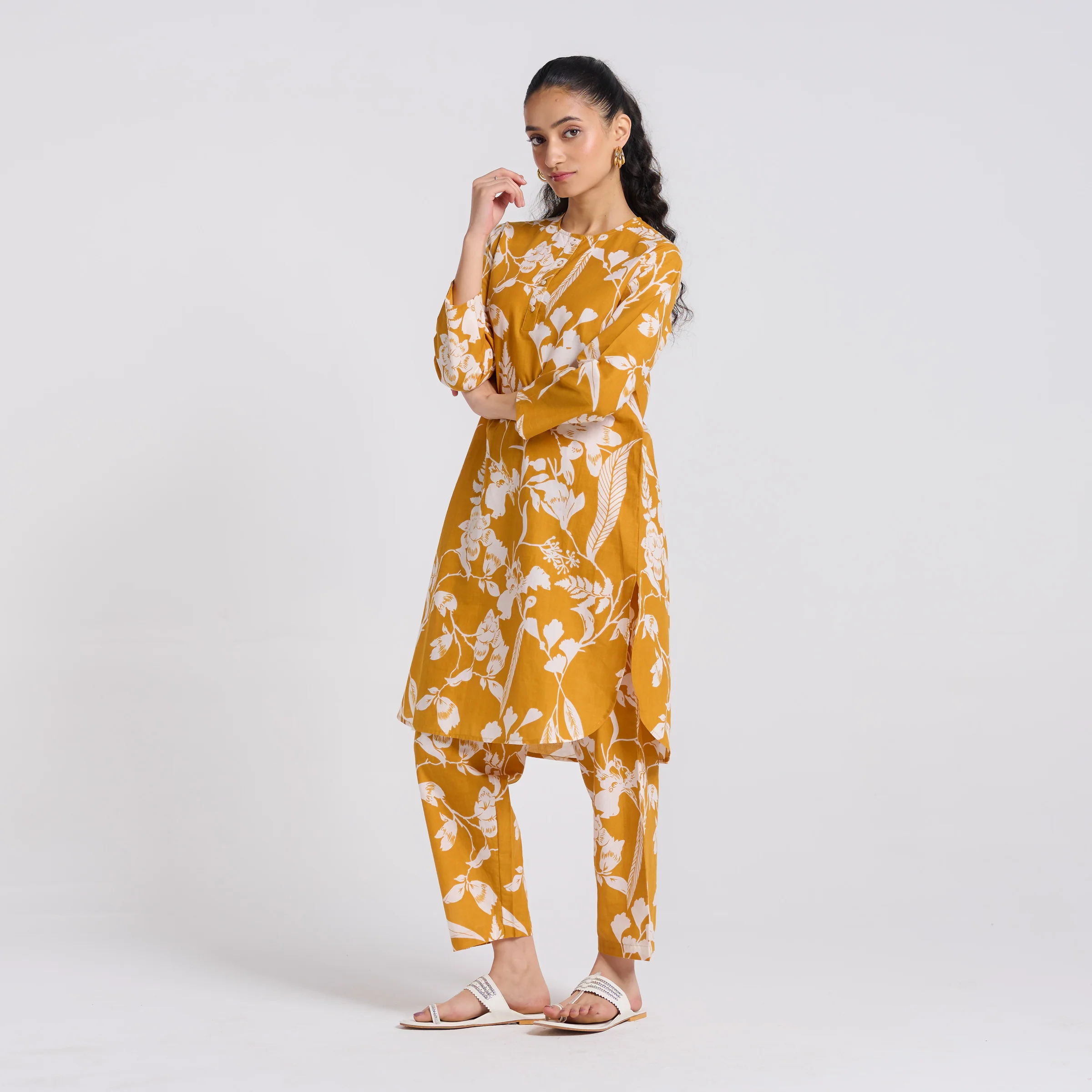 Yellow Floral Pure Cotton Co-ord Set - Image 5