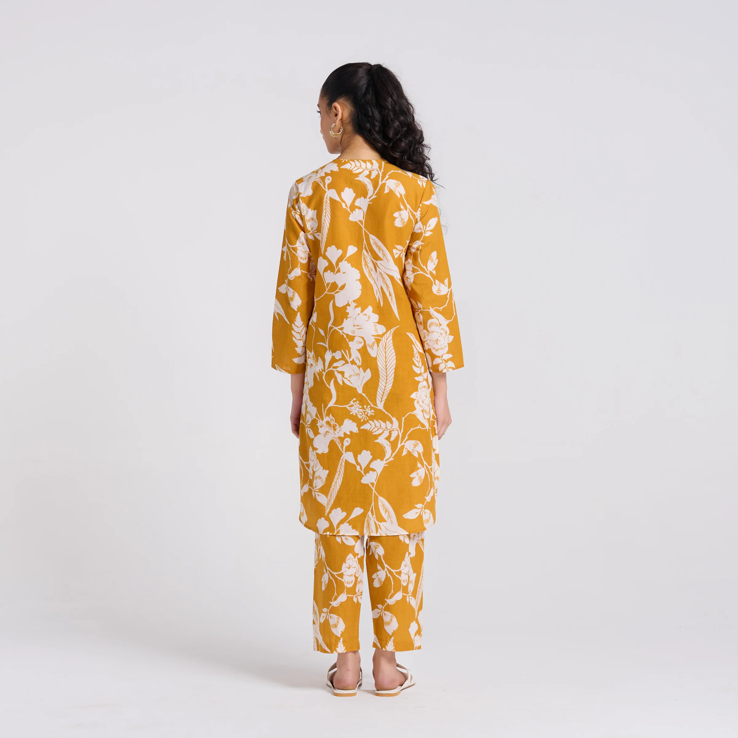 Yellow Floral Pure Cotton Co-ord Set - Image 7